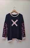 **NEW** OVERSIZED SWEATSHIRT IN NAVY WITH SMALL FLORAL