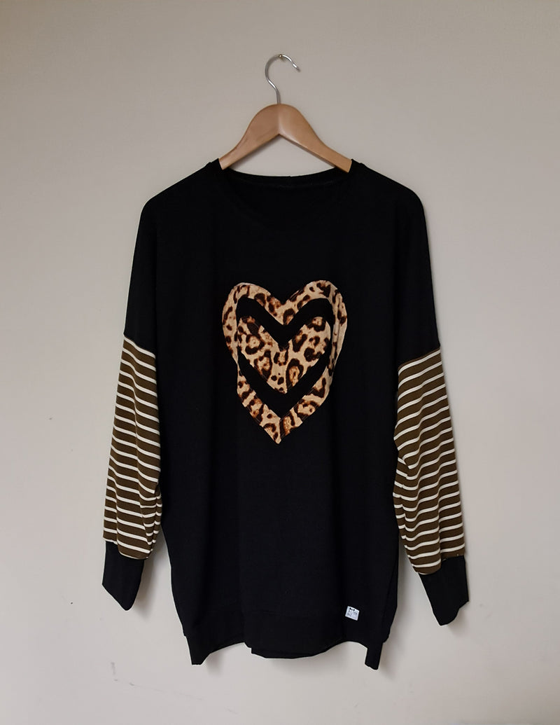 NEW BLACK WITH STRIPES SWEATSHIRT