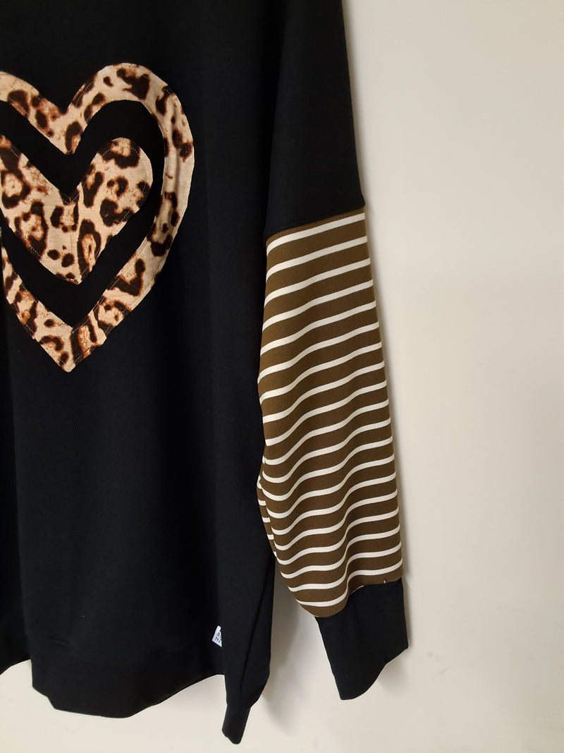 NEW BLACK WITH STRIPES SWEATSHIRT