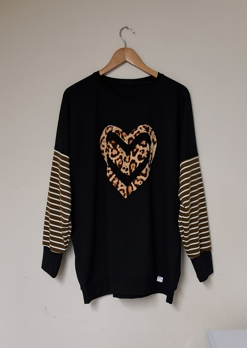 NEW BLACK WITH STRIPES SWEATSHIRT