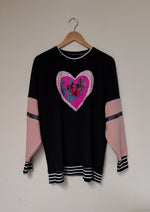 NEW BLACK/PINK SWEATSHIRT