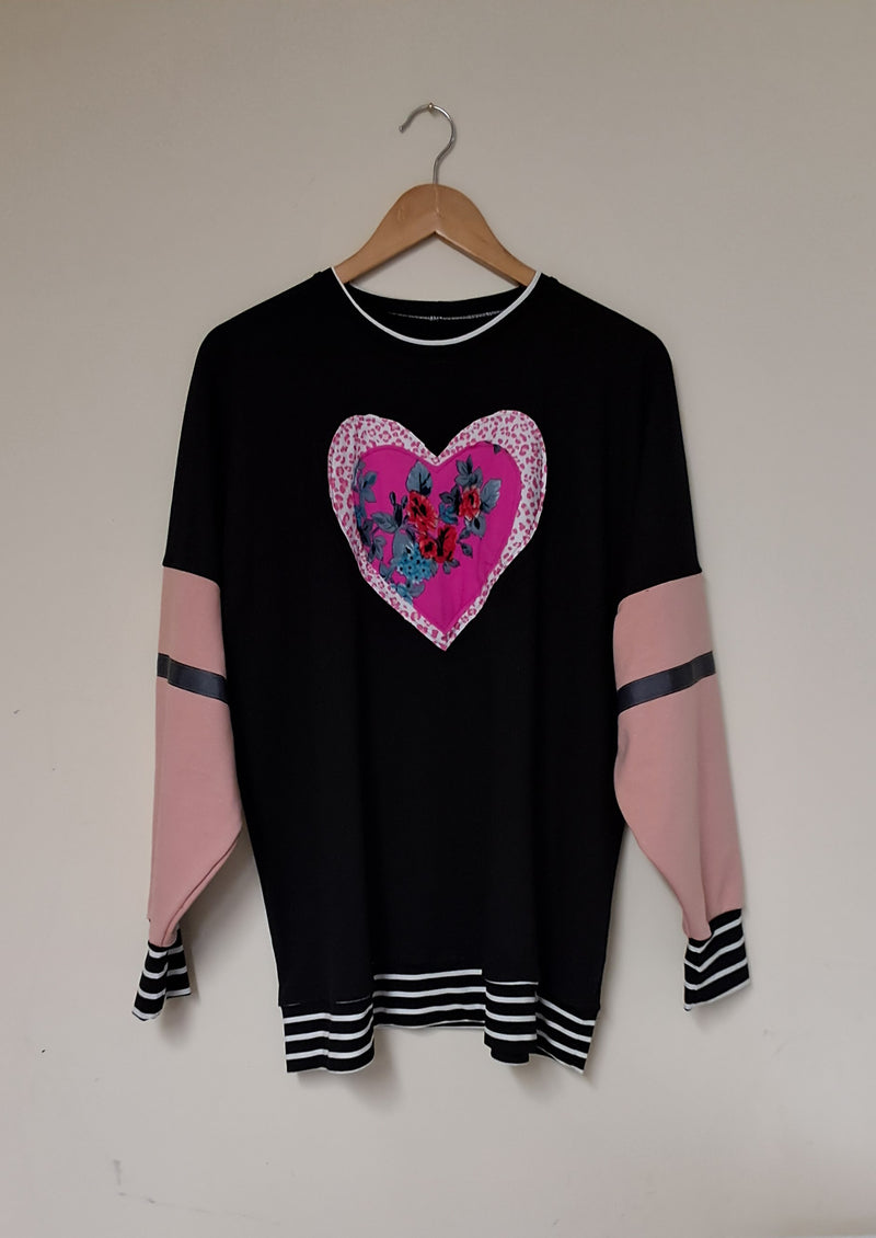 NEW BLACK/PINK SWEATSHIRT