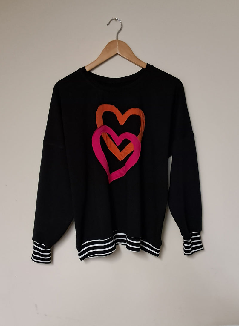 BLACK SWEATSHIRT WITH SPLASH OF COLOUR