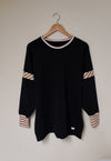 NEW BLACK SWEATSHIRT with SPICE/WHITE