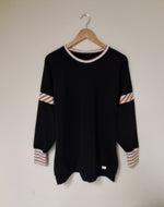 NEW BLACK SWEATSHIRT with SPICE/WHITE