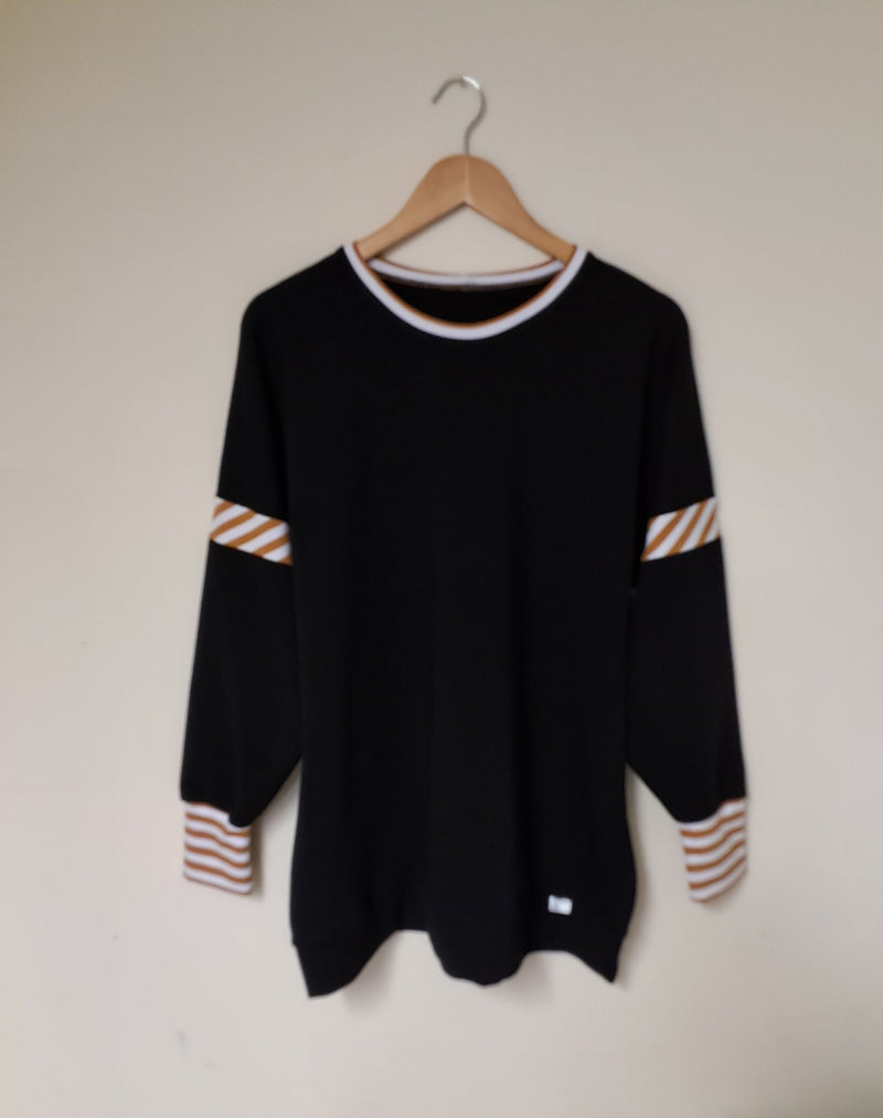 NEW BLACK SWEATSHIRT with SPICE/WHITE