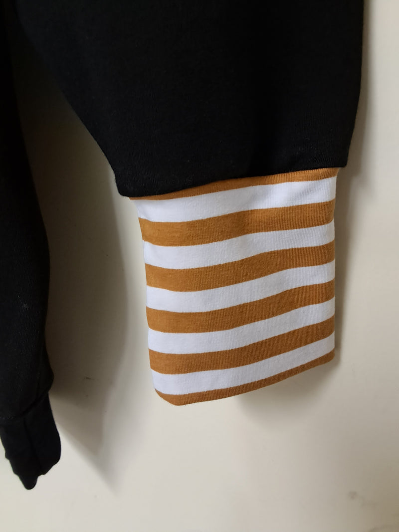 NEW BLACK SWEATSHIRT with SPICE/WHITE