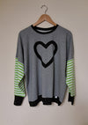 NEW SWEATSHIRT WITH ZESTY GREEN STRIPES