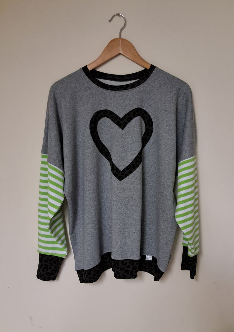 NEW SWEATSHIRT WITH ZESTY GREEN STRIPES