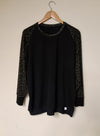 BLACK SWEATSHIRT WITH LEOPARD-PRINT