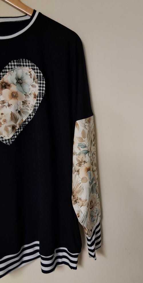 NEW IN NAVY WITH FLORAL CONTRAST