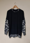 NEW NAVY WITH CONTRASTING SLEEVES