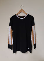 NEW BLACK SWEATSHIRT with SPICE/WHITE