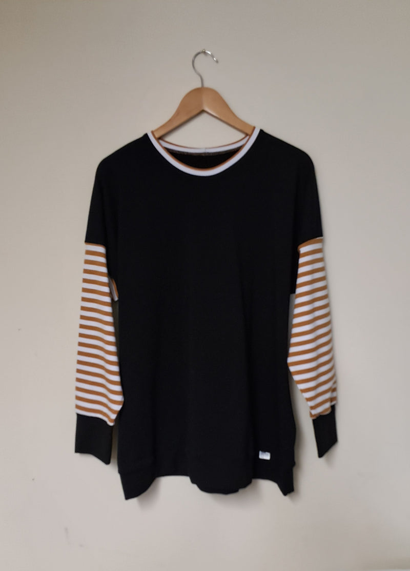 NEW BLACK SWEATSHIRT with SPICE/WHITE