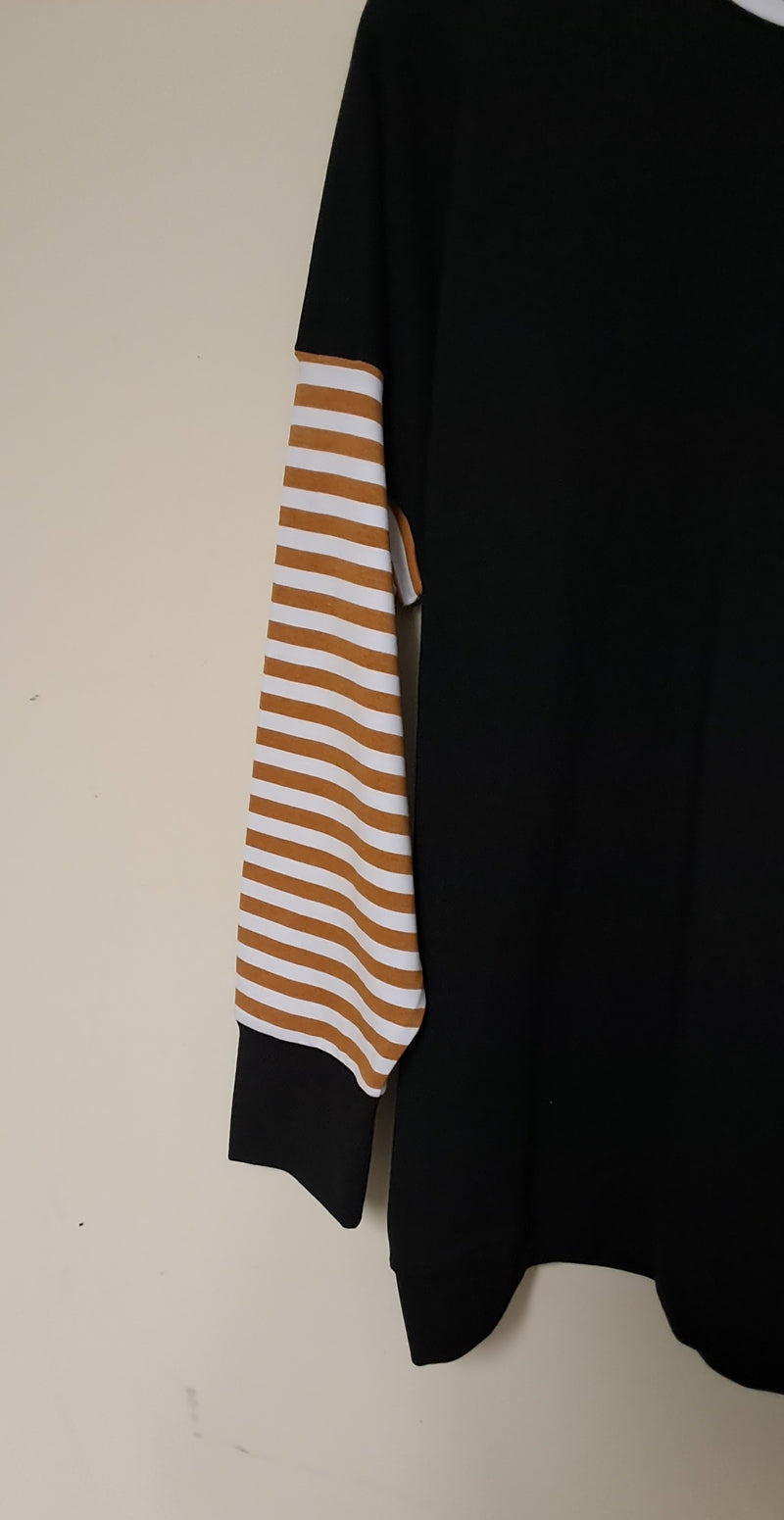 NEW BLACK SWEATSHIRT with SPICE/WHITE