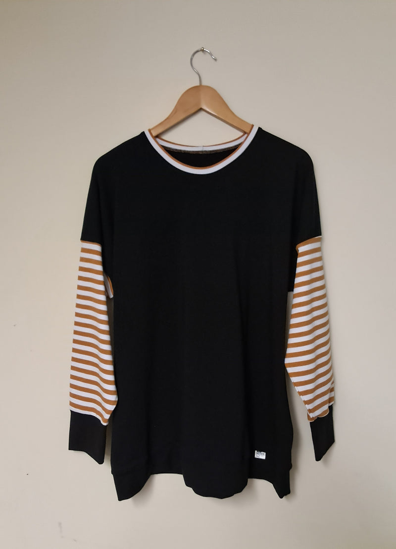 NEW BLACK SWEATSHIRT with SPICE/WHITE