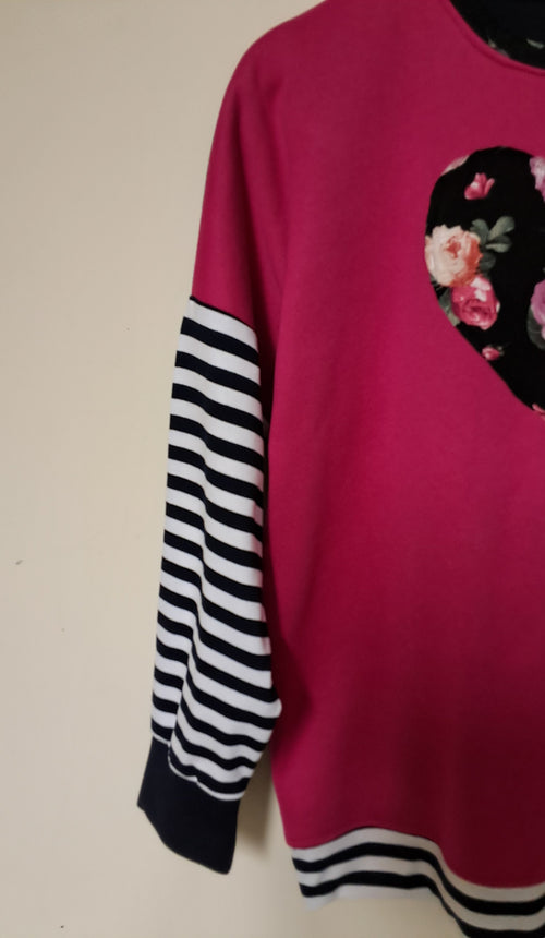 NEW SWEATSHIRT IN HOT PINK/NAVY