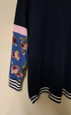 NAVY SWEATSHIRT WITH CONTRASTING SLEEVES