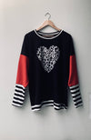 NEW BLACK WITH SASSY RED SWEATSHIRT