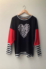 NEW BLACK WITH SASSY RED SWEATSHIRT