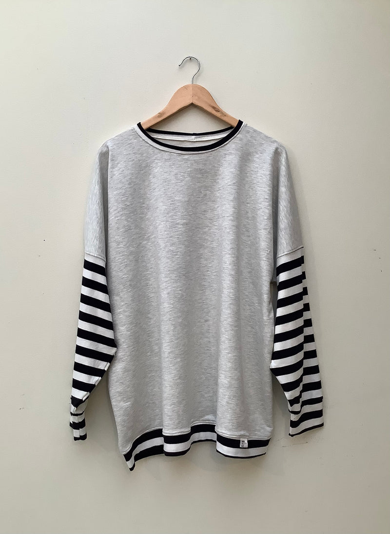 SWEATSHIRT IN LIGHT GREY MARLE