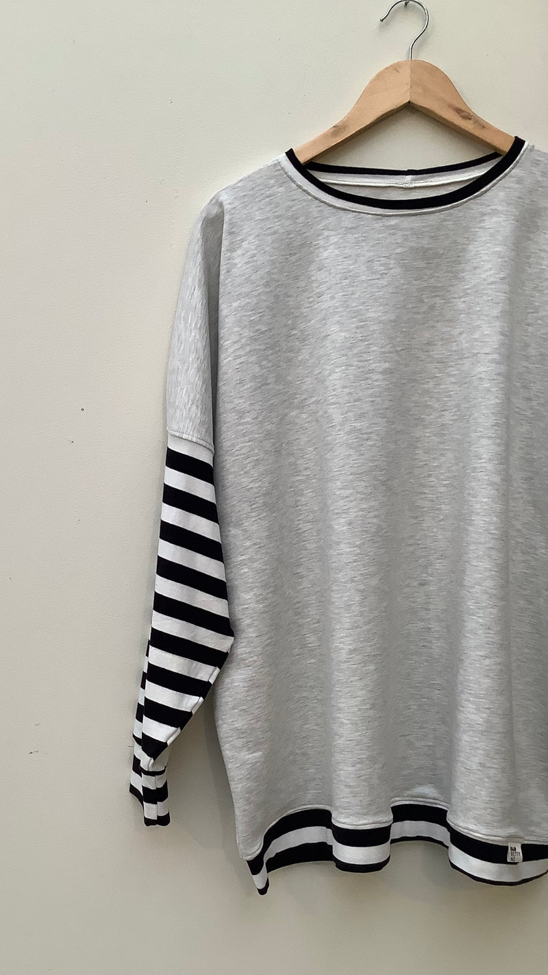 SWEATSHIRT IN LIGHT GREY MARLE
