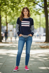 **NEW** NAVY AND PINK OVERSIZED SWEATSHIRT