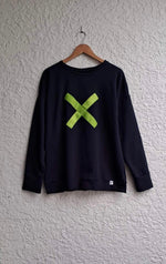 **NEW** OVERSIZED SWEATSHIRT. NAVY WITH LIME NEON