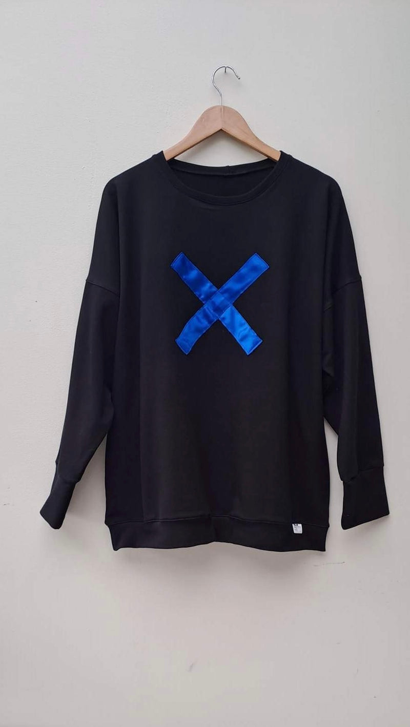 OVERSIZED SWEATSHIRT WITH SAPPHIRE BLUE MOTIF